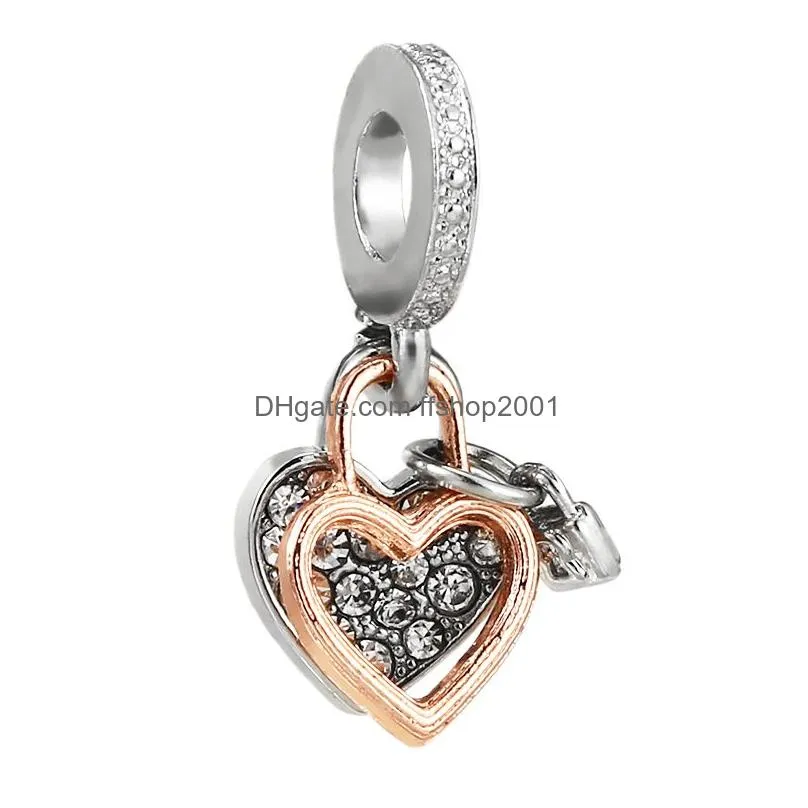  high quality 925 sterling silver key lock charm bead pendant for original pandora charm bracelet necklace ladies fashion diy jewelry