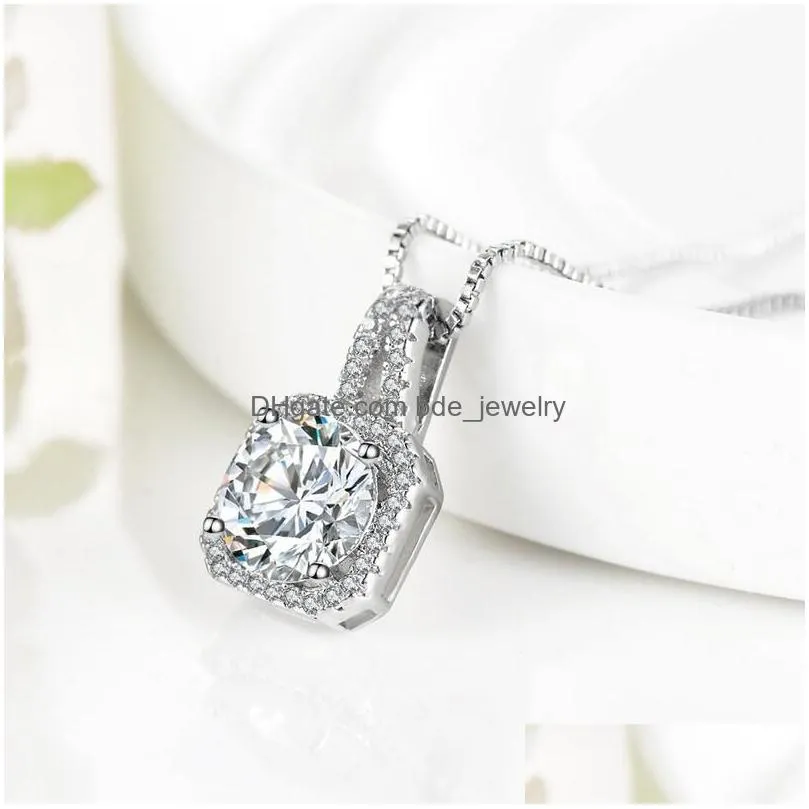 fashion blue crystal stone wedding earrings necklace jewelry set brides silver color suit for women