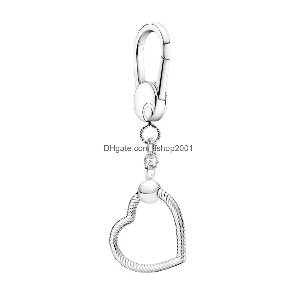 2022 trend 925 sterling silver pouch heart charm holder ring for pandora keychain charm pendant gifts for women