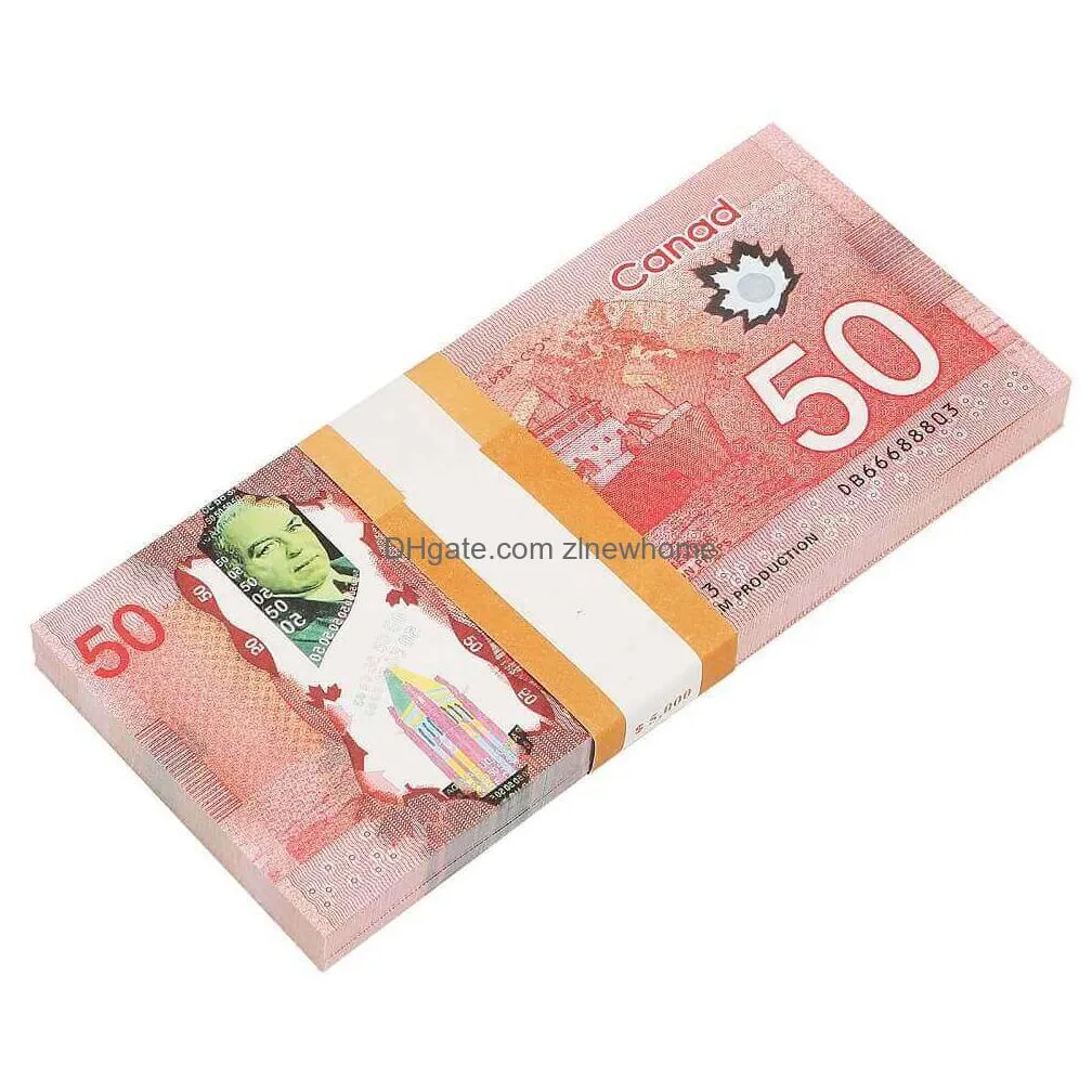 wholesale games money prop copy canadian dollar cad banknotes paper fake euros movie props