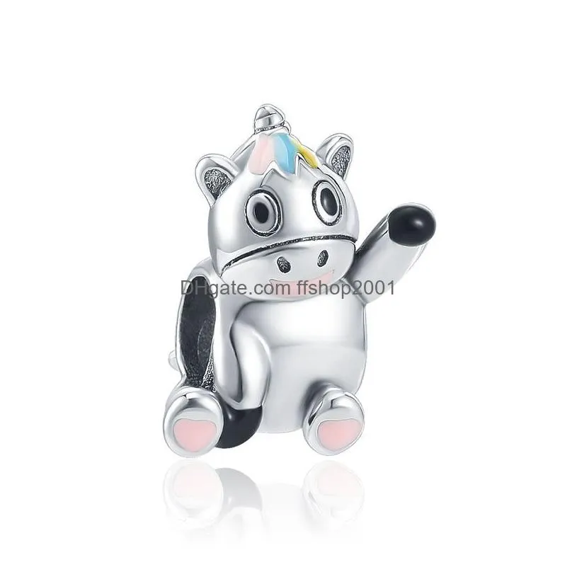  925 sterling silver pig rabbit elephant animal beads for original pandora charm bracelet ladies diy jewelry