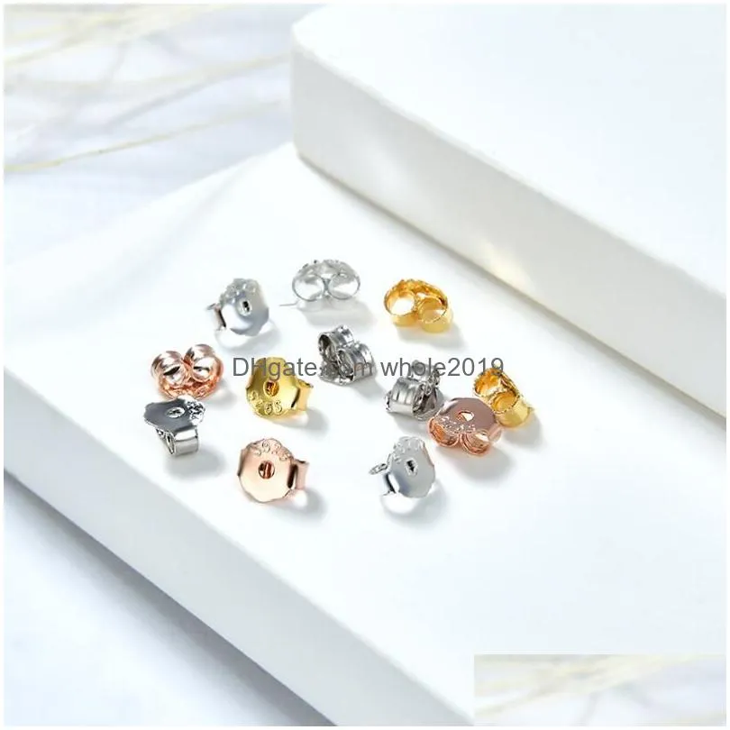 fashion butterfly earrings back metal stopper studs ear plugging for diy earring jewelry findings accessories