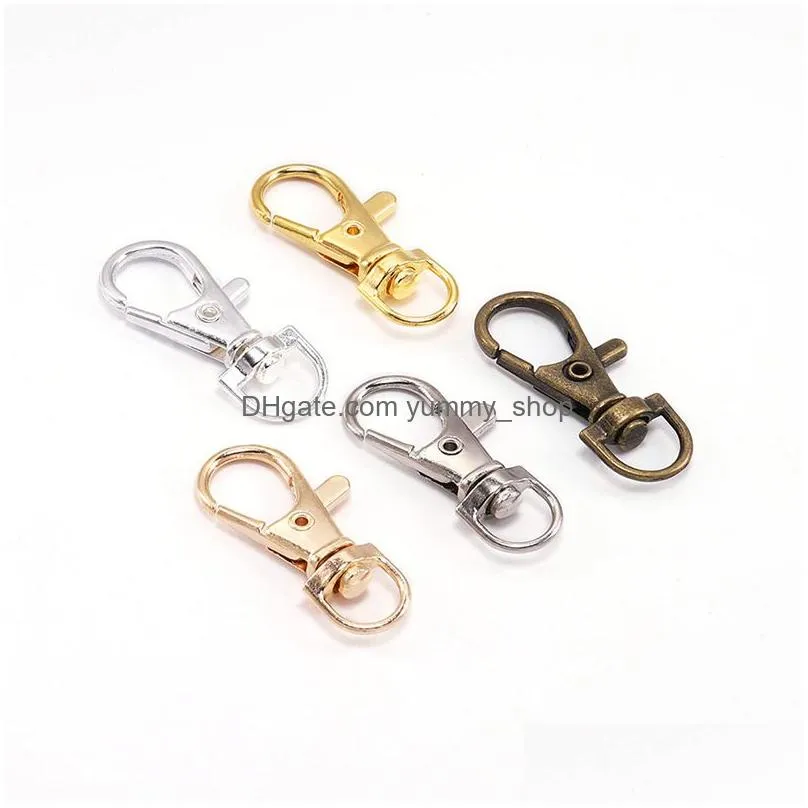 bronze rhodium gold silver plated jewelry findings lobster clasp hooks for necklace bracelet chain diy 10pcs/lot