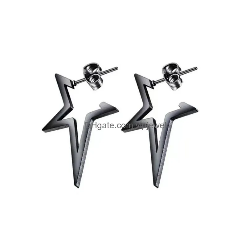 hip hop street women men cross earrings star pendant cartilage drop dangle earrings jewelry 1 piece