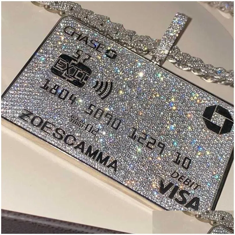 Iced out credit card pendant sales