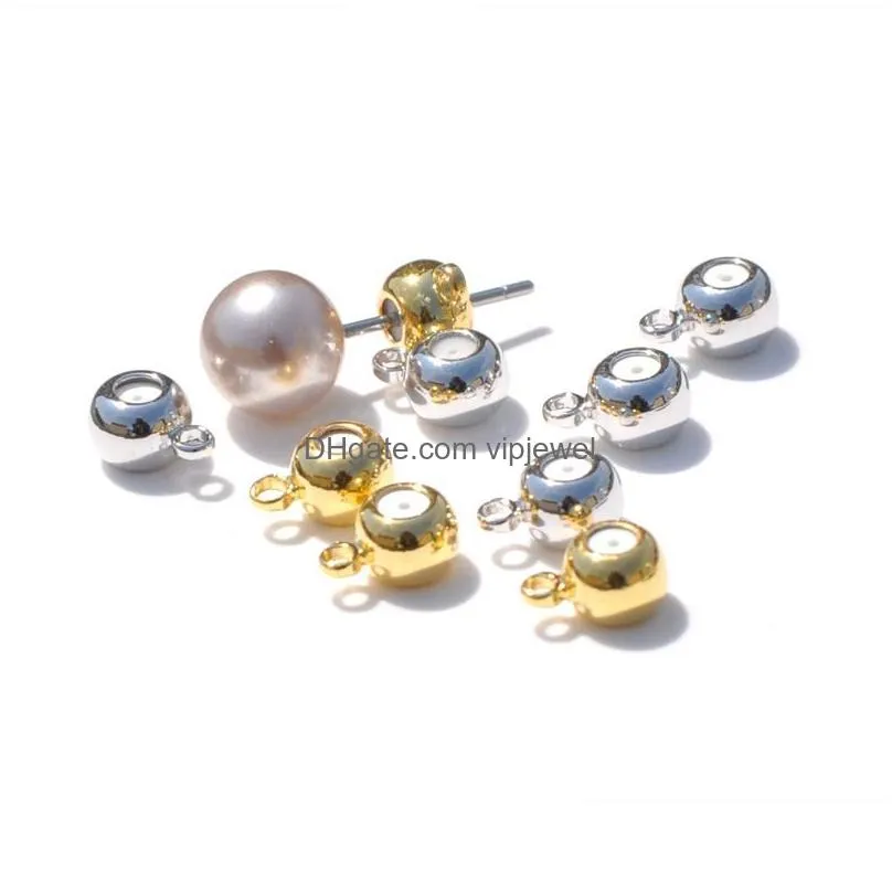 ring ball ear back stoppers gold silver plated round ear plugs for jewelry making diy earring accessories