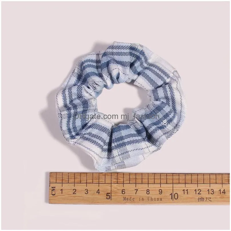 casual plaid scrunchies women hair elastic hair bands girls hair ties ponytail holders hair accessories