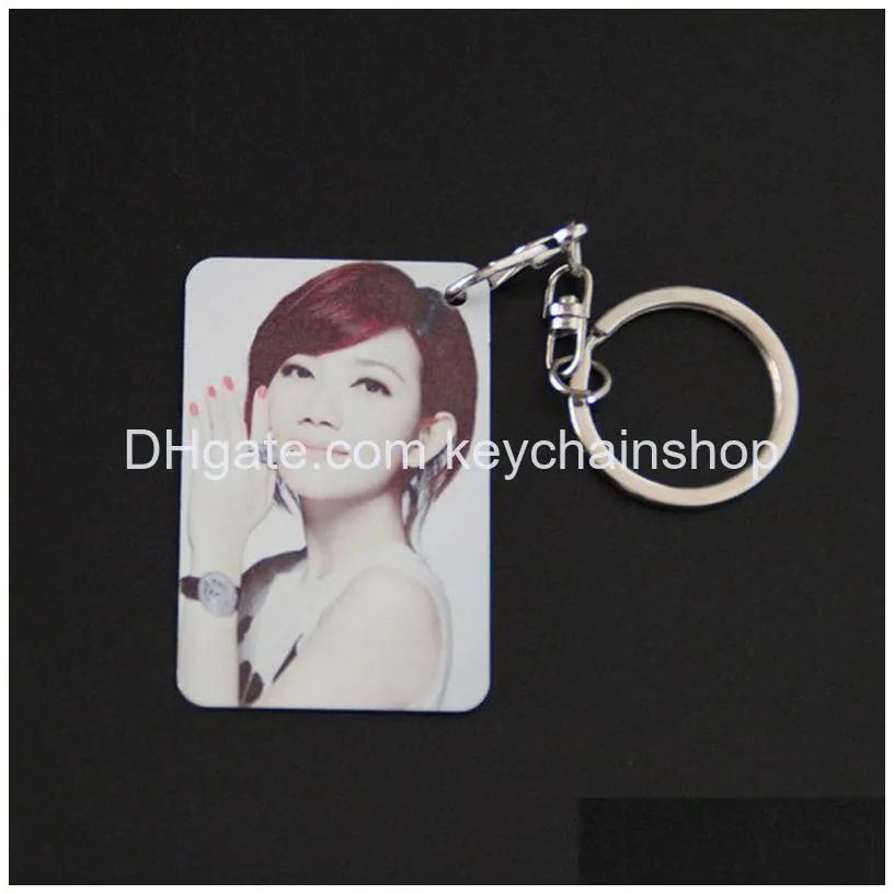 dye sublimation blank double-sided metal keychain diy rectangular personalized custom keychains aluminum sheet