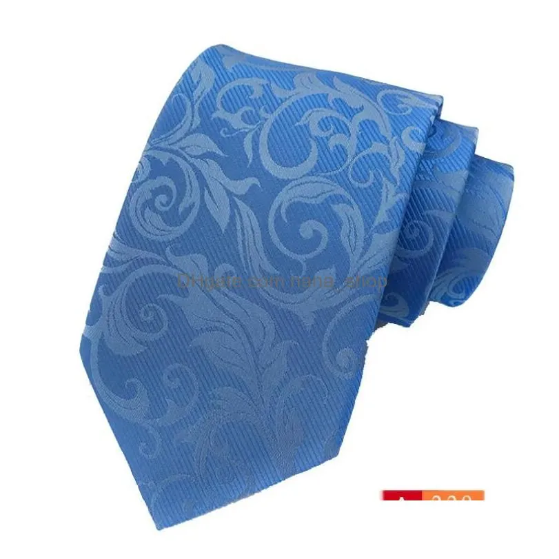 fashion accessories neck ties polyester jacquard flower pattern men business wedding male necktie dress gift 8cm