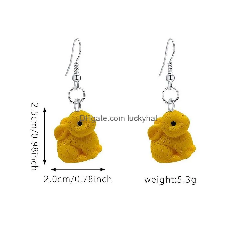 cute resin charm 3d animal rabbit charms for making jewelry earring necklace keychain diy kids gift supply