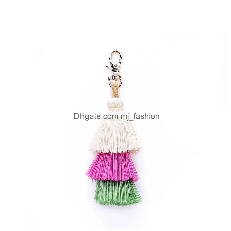 mulitlayers cotton thread fashion bag pendant accessories tassel keychain beautiful bag pendant for decoration