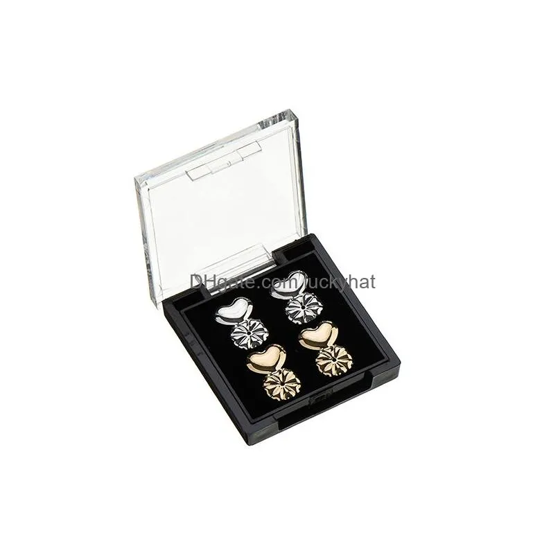 love heart earring backs support lifts fits jewelry findings gold color silver color components accessories
