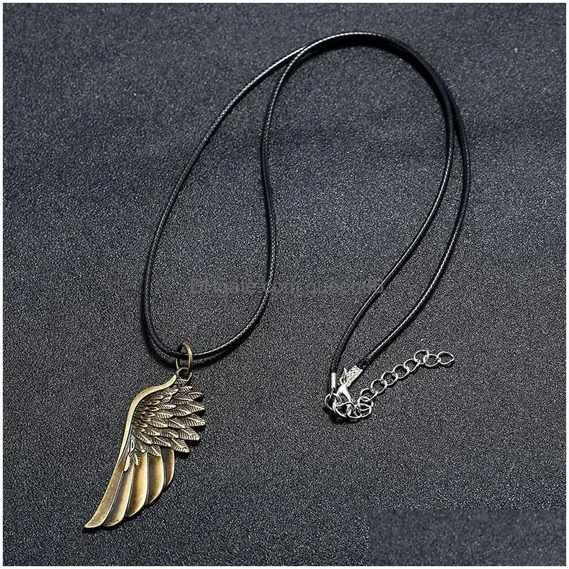 retro hip hop charming antique angel wings necklace jewelry guardian gifts fashion for women angel wing pendant