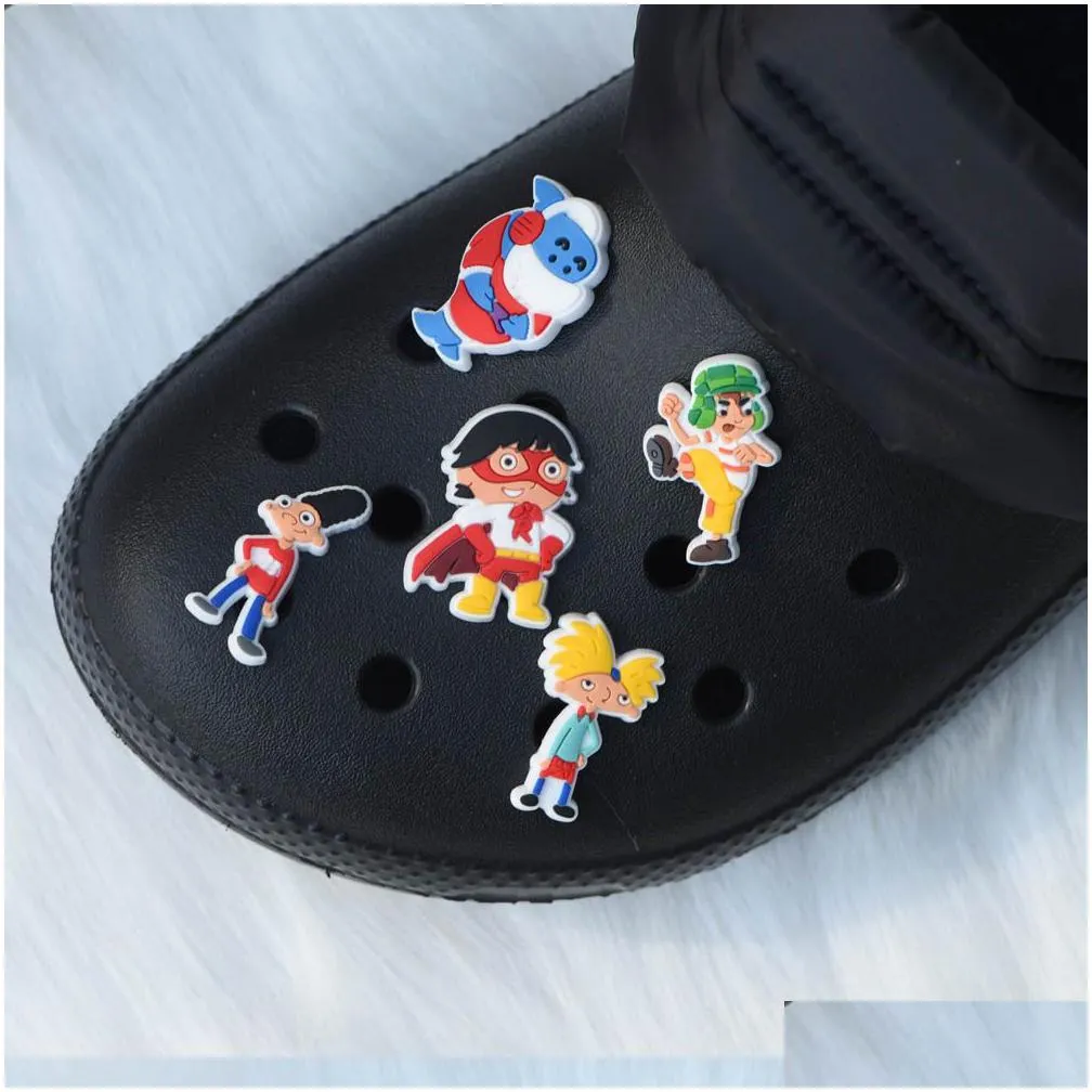 2022 new cartoon pvc cute style shoe charms clog shoes decorations wristband accessories birthday party gifts for boys and girls