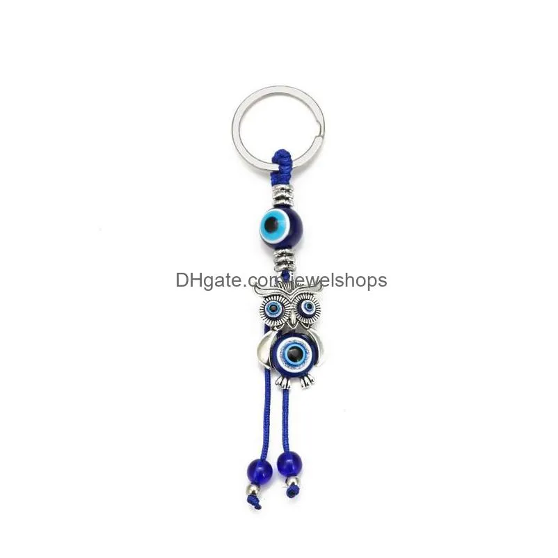 fashion animal butterfly turtle elephant evil eyes keychain glass key chain glass blue eye pendant ornament keychains