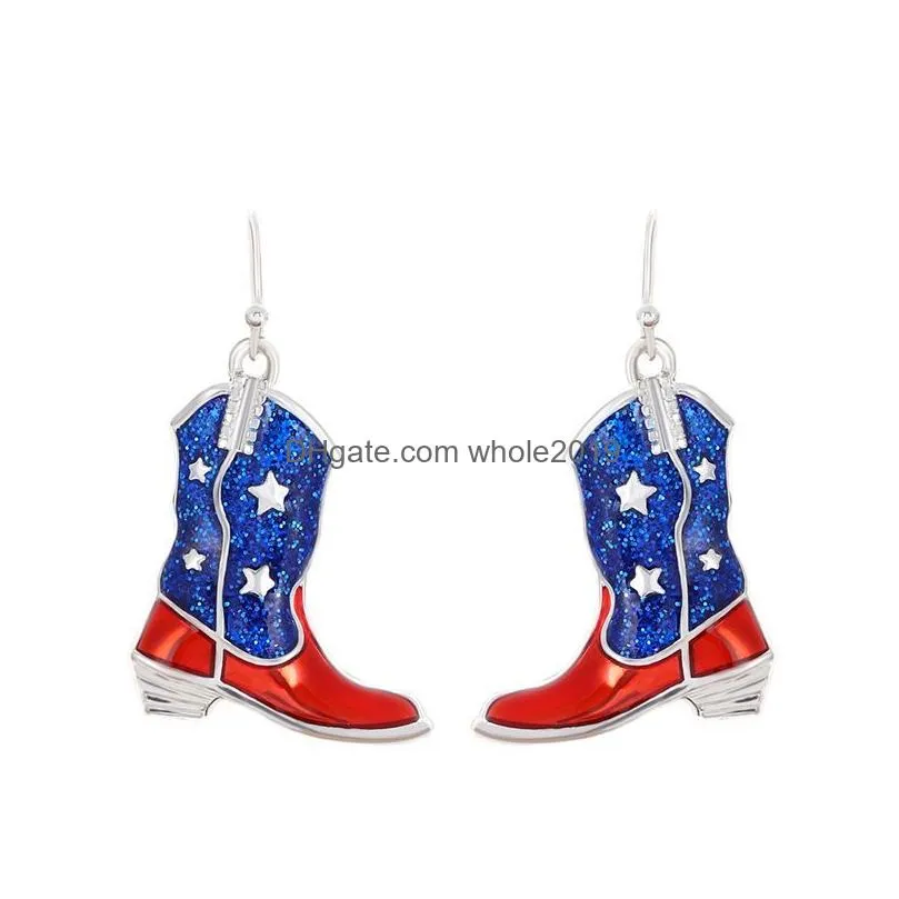 fashion pentagram usa flag earrings american independence day series earrings bells star earrings jewelry gift for women