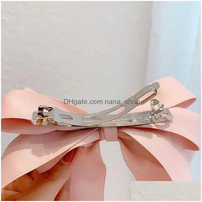 vintage bow hair clips for women girls wedding ribbon korean hairpins barrette hair accessories