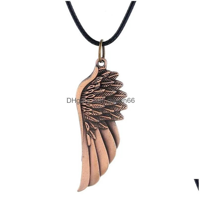 retro hip hop charming antique angel wings necklace jewelry guardian gifts fashion for women angel wing pendant