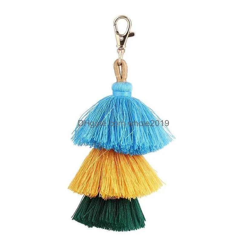 3 layers design cotton line tassel for key chain hanging bag garment decoration diy accessories