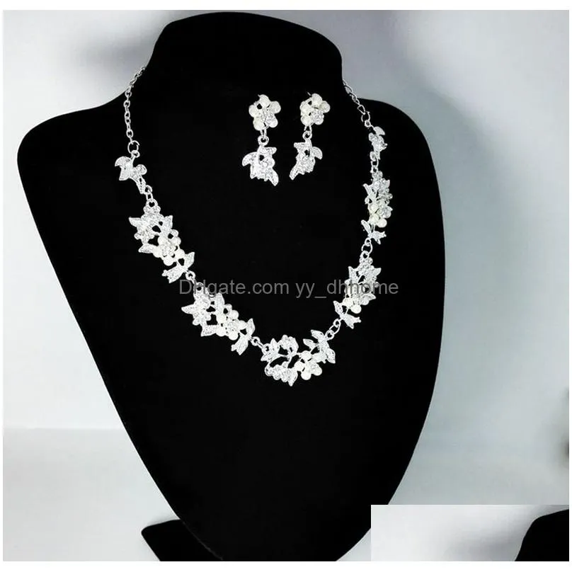 bridal female girls jewelry set necklace earring wedding bridesmaid sets for women
