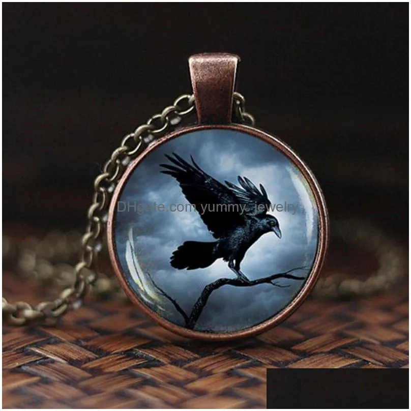 men cool elephant fox horse shark wolf pendant necklace women fashion choker necklace wild animal glass cabochon jewelry gift