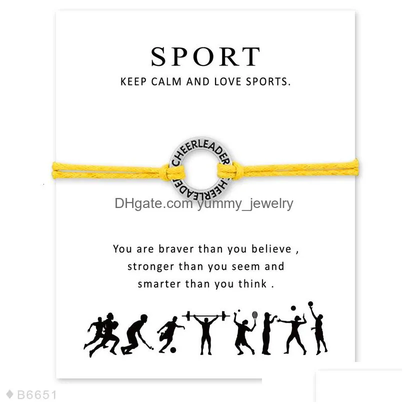 fashion cheerleader cheer mom baseball softball basketball soccer hockey volleyball sports charm card bracelets women men jewelry gift