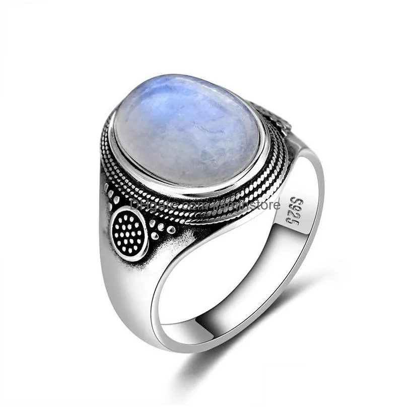 vintage moonstone rings for women jewelry finger ring female charming gift wedding statement ring