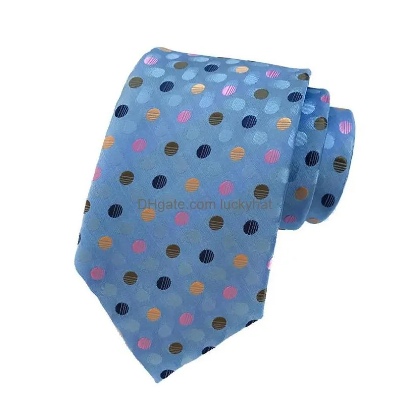 classic mens polka dots tie stripe flower floral 8cm jacquard necktie accessories daily wear cravat wedding party gift