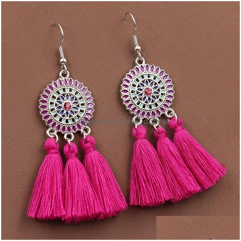 dangle tassel earrings women long fringe drop earring statement bohemian boho hanging accessories