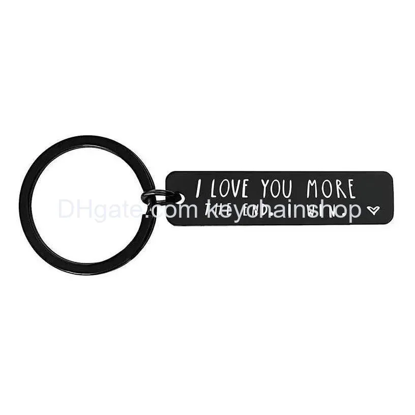 i love you most more keyrings the end i win couples keychain party favor stainless steel key holders