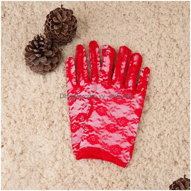 sexy dressy lace gloves womens sunscreen short fingerless driving gloves spring summer mittens accessories