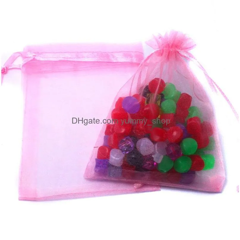 multifunction drawstring organza jewelry pouches packaging display for diy wedding gift beads bags