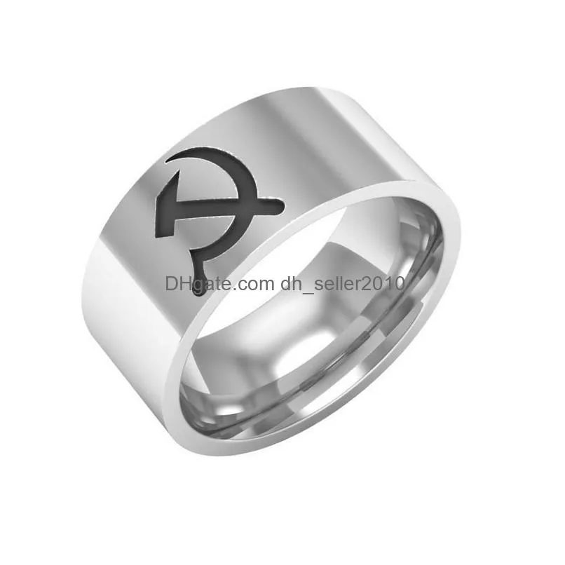 engraving skeleton finger band rings for men women fashion version stainless steel 8mm party ring jewelry gift