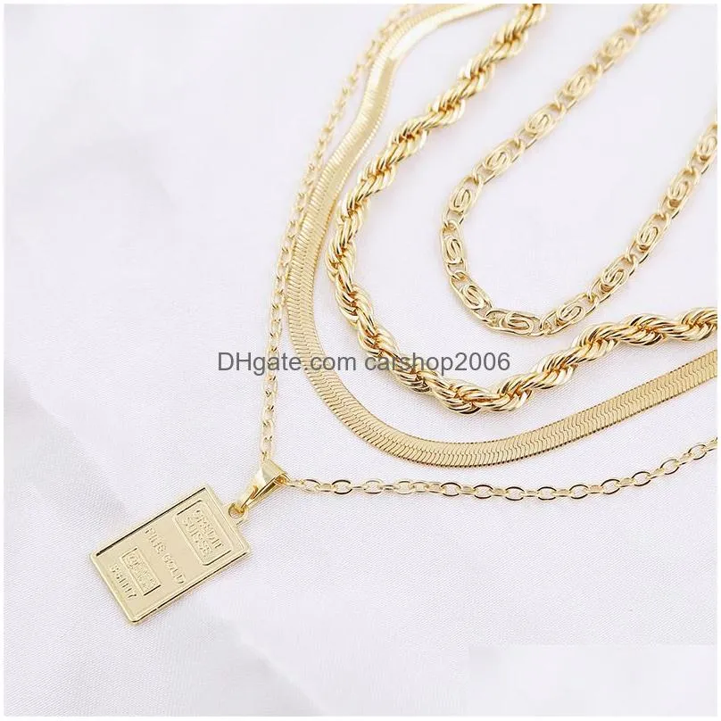 golden twist chain necklace stainless steel waterproof choker men women jewelry gold silver color chains gift
