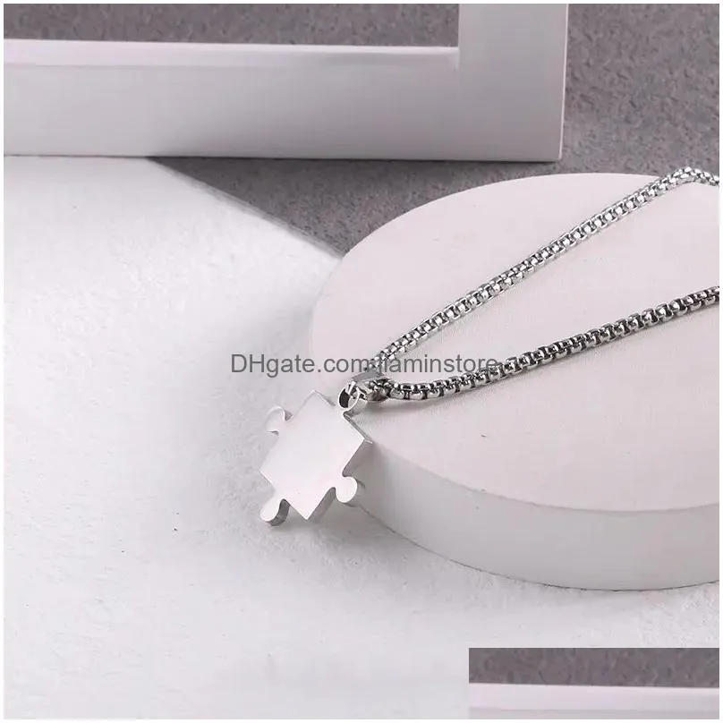 designer lover paired puzzle pendant necklaces for women men fashion stainless steel couple necklace friendship jewelry gifts 1 pair