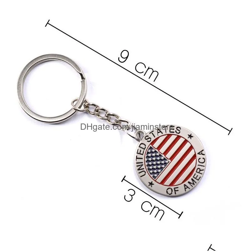 american flag creative design heart bag pendant key ring cute fashion keychain gifts accessories