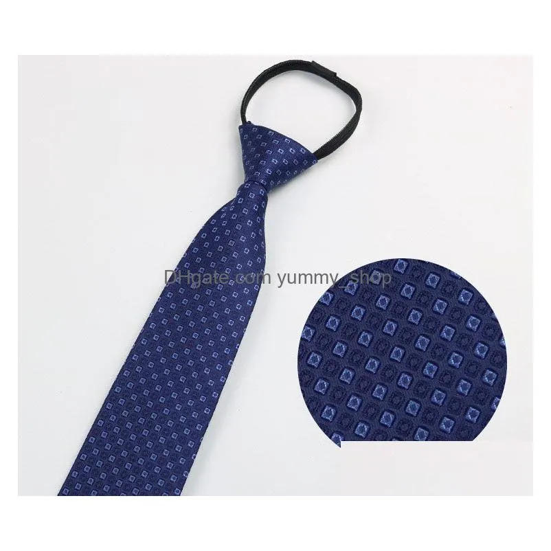 men zipper tie lazy ties fashion 8cm business necktie for man skinny slim narrow bridegroom party dress wedding neckties present