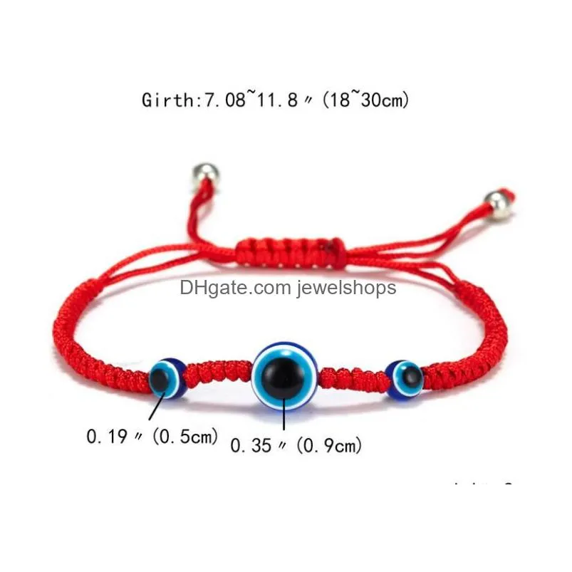 lucky red string bracelet handmade adjustable blue turkish evil eye charm bracelets for women men friendship jewelry gifts