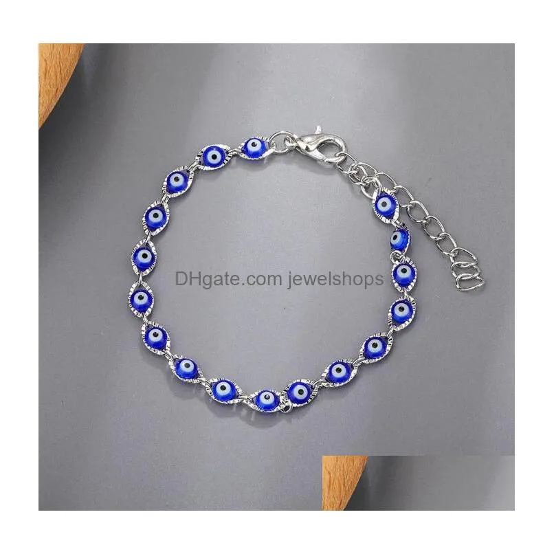 turkey evil blue eye bracelet chain prayer jewelry gold plated oval eyes charm bracelets bangles for women gift