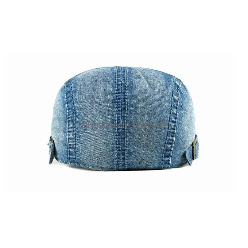 vintage denim beret men women uni jeans newsboy hat spring autumn hats peaked cap casual forward adjustable caps