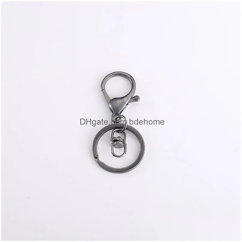 gold silver alloy keychain clasp hooks link ring lobster clasps for jewelry making findings diy charms accessories