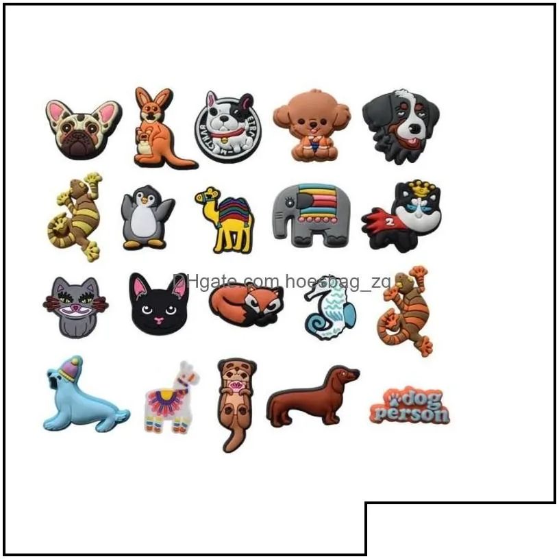 Shoe Parts Accessories Shoes Cartoon Animal Cat Dog Toy Pvc Charms Buckles Bracelets Croc Jibz Wristband Boys Girls Gift Drop Delivery