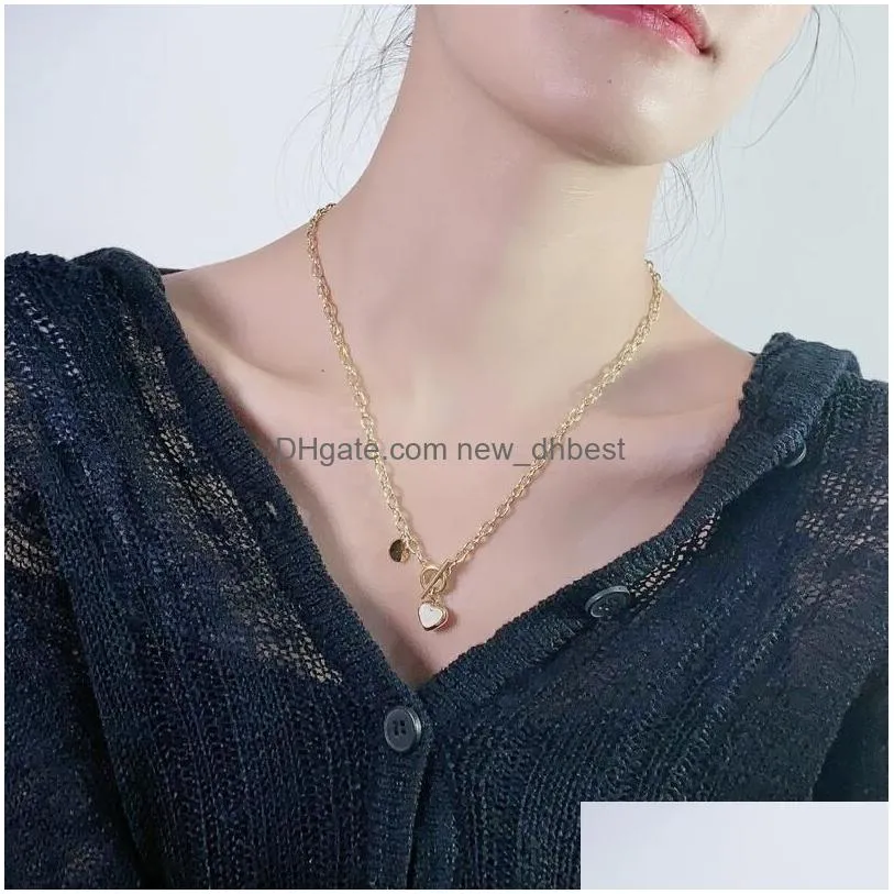 thick heart choker necklace retro punk gothic rock gold silver color geometric clavicle chain necklace jewelry gift