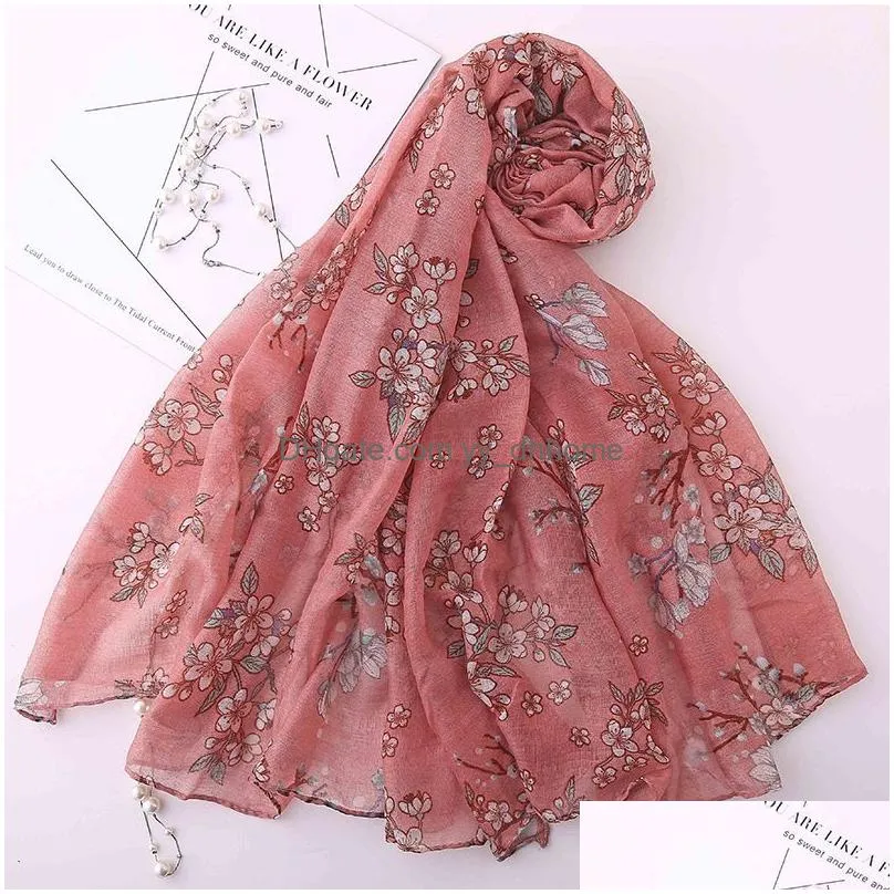 women spring autumn scarf fashion balinese scarves shawls and wraps lady foulard flower hijab stoles