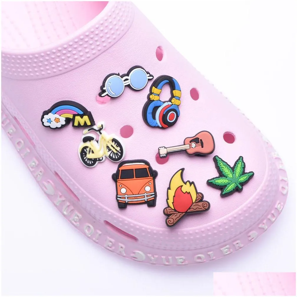 factory price cute cartoon soft pvc shoes accessories design for children