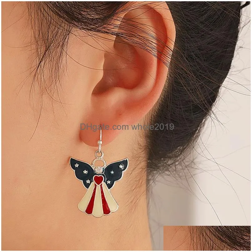 fashion pentagram usa flag earrings american independence day series earrings bells star earrings jewelry gift for women