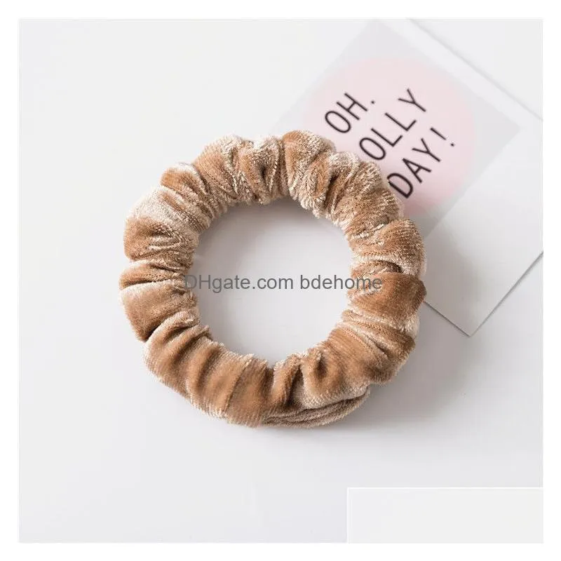 korea velvet scrunchie rubber elastic hair bands solid women girls headband ponytail holder ties rope hair accessories