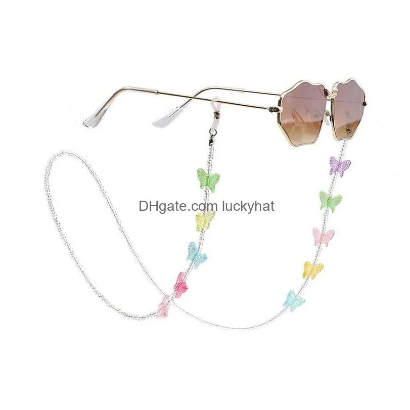 fashion womens beaded eyeglass glasses chain bohemian butterfly pearl metal sunglasses lanyards eyewear cord holder neck strap