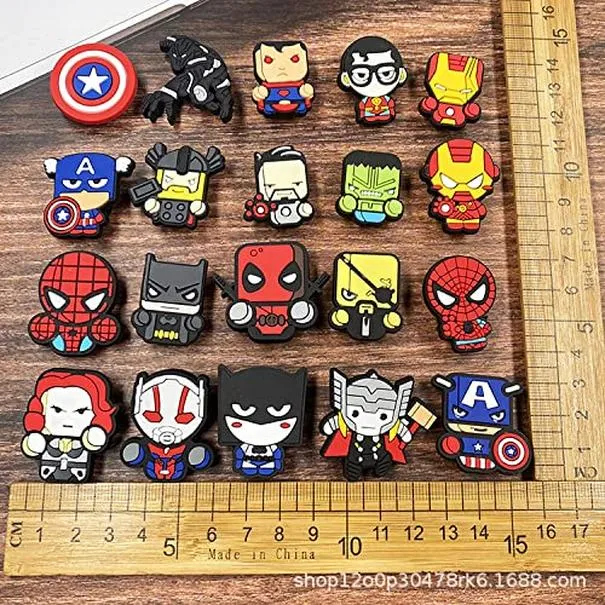 anime superhero pvc shoe charms for fits clog garden shoe slippers decoration for halloween easter christmas birthdays party gifts