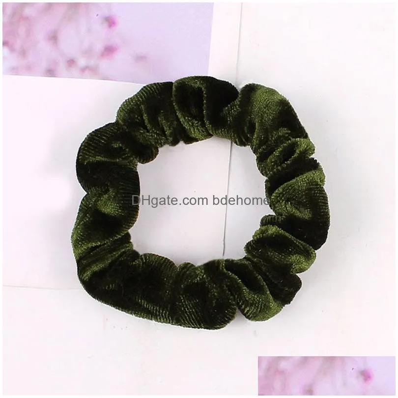 korea velvet scrunchie rubber elastic hair bands solid women girls headband ponytail holder ties rope hair accessories